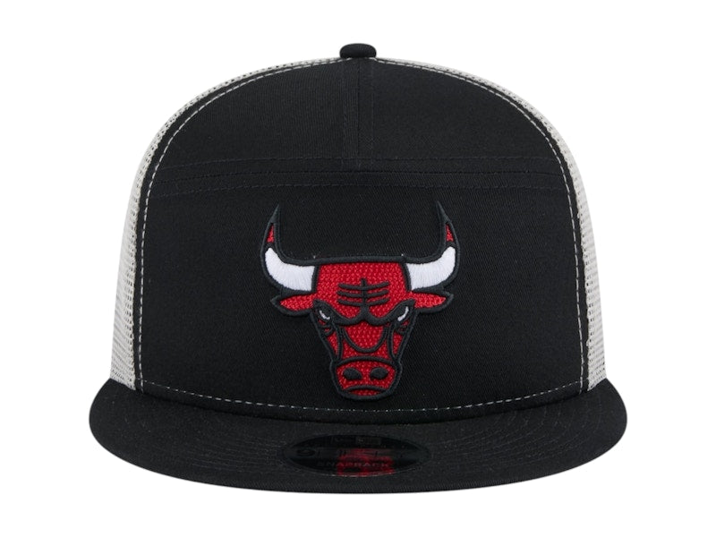 NBA Chicago Bulls New Era Victory Grove Split Panel 9Fifty Snapback Hat Black