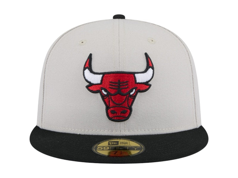 NBA Chicago Bulls New Era Victory Grove Vintage Sidepatch Sneaker 59Fifty Fitted Hat Stone