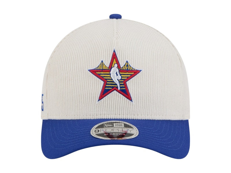NBA Kids 2025 All-Star Game New Era Big Star Corduroy 9Forty Adjustable Hat Cream/Blue