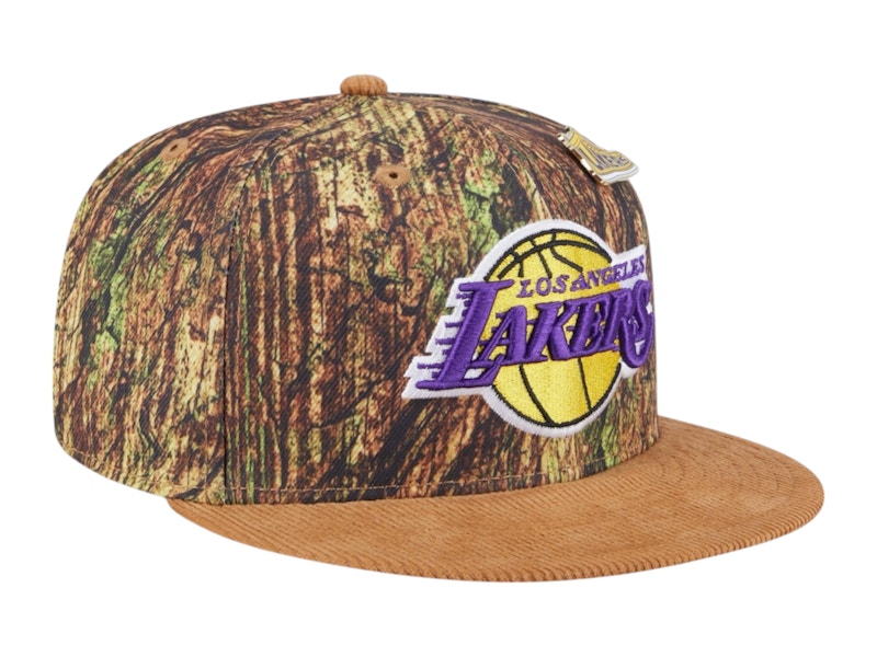 NBA Los Angeles Lakers New Era Camo Victory Grove Forest Sneaker Pin 9Fifty Snapback Hat Camo