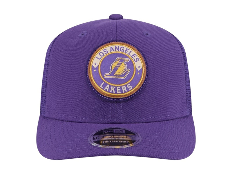 NBA Los Angeles Lakers New Era Victory Grove Circle Patch 9Seventy Adjustable Hat Purple