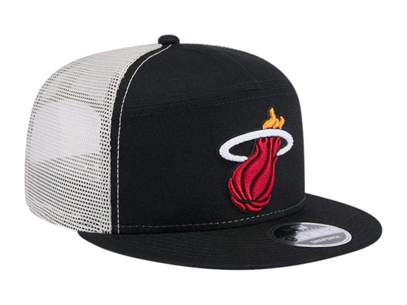NBA Miami Heat New Era Victory Grove Split Panel 9Fifty Snapback Hat Black