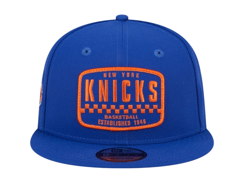 NBA New York Knicks New Era Rally Drive Finish Line Patch 9Fifty Snapback Hat Blue
