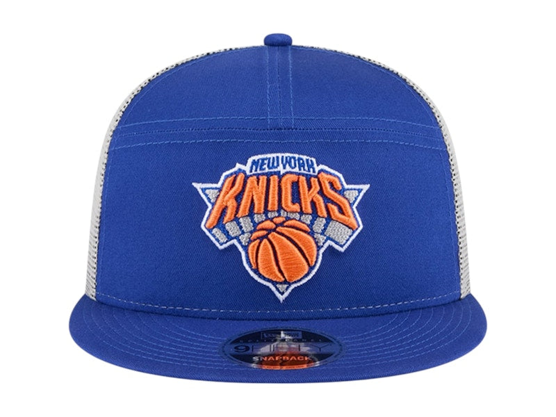 NBA New York Knicks New Era Victory Grove Split Panel 9Fifty Snapback Hat Blue