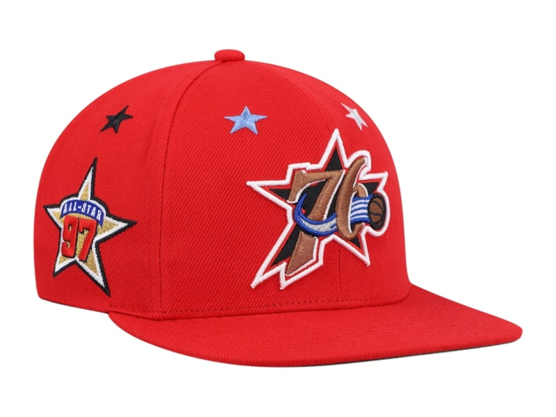 NBA Philadelphia 76Ers Hardwood Classics 1997 All-Star Weekend Top Star Snapback Hat Red