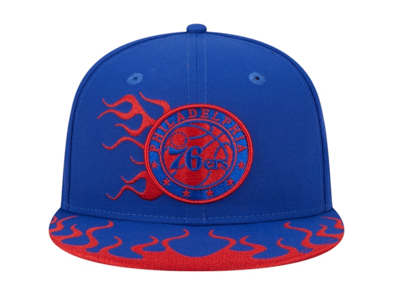 NBA Philadelphia 76Ers New Era Rally Drive Flames 9Fifty Snapback Hat Royal Blue