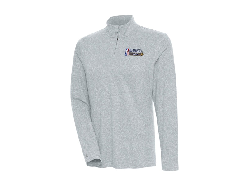 NBA Women's 2024 All-Star Game x Antigua Gray Confront Quarter-Zip Pullover Top Grey