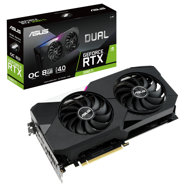 NVIDIA ASUS Dual GeForce RTX 3060 Ti V2 OC 8GB LHR Graphics Card (DUAL-RTX3060TI-O8G-V2)