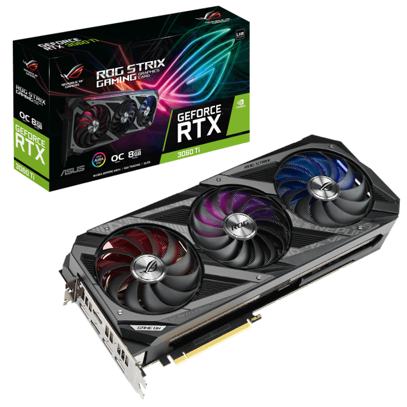 NVIDIA ASUS ROG STRIX Gaming GeForce RTX 3060 Ti 8GB OC V2 LHR Graphics Card (ROG-STRIX-RTX3060TI-O8G-V2-GAMING)