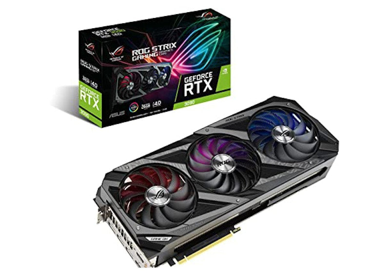 NVIDIA ASUS Strix GeForce RTX 3090 OC 24GB GDDR6X Graphics Card (ROG-STRIX-RTX3090-O24G-GAMING) Black