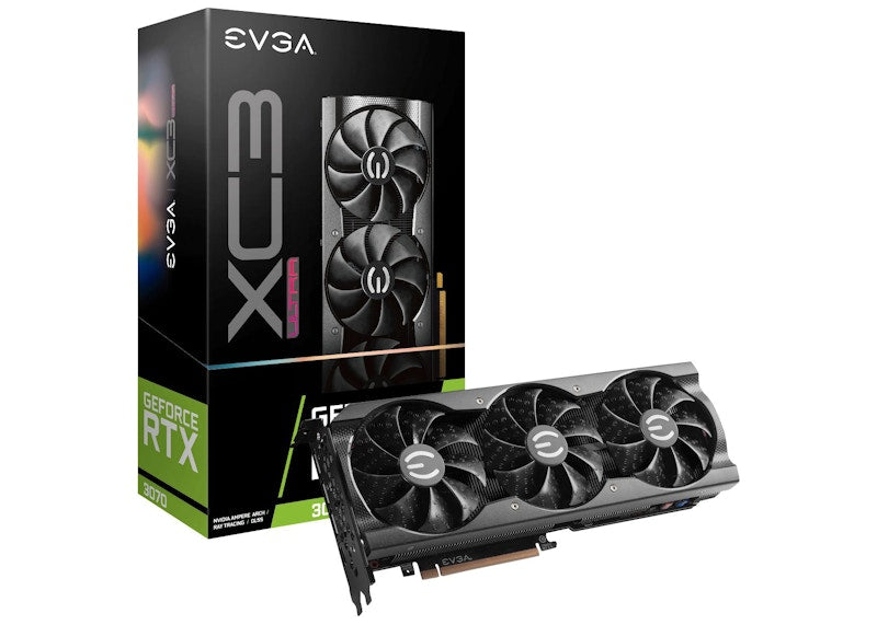NVIDIA EVGA GeForce RTX 3070 XC3 Ultra Gaming Graphics Card (08G-P5-3755-KB/KR) Black