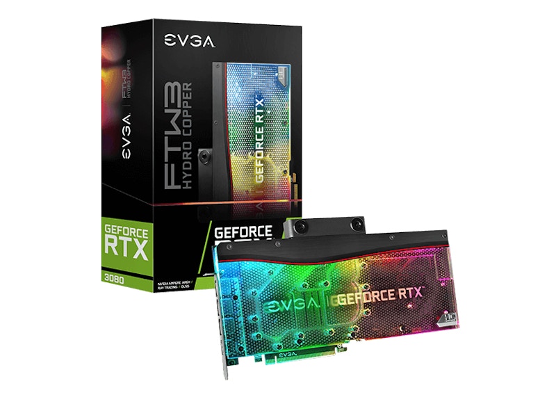 NVIDIA EVGA GeForce RTX 3080 FTW3 ULTRA HYDRO COPPER GAMING 10G Graphics Card (10G-P5-3899-KR)