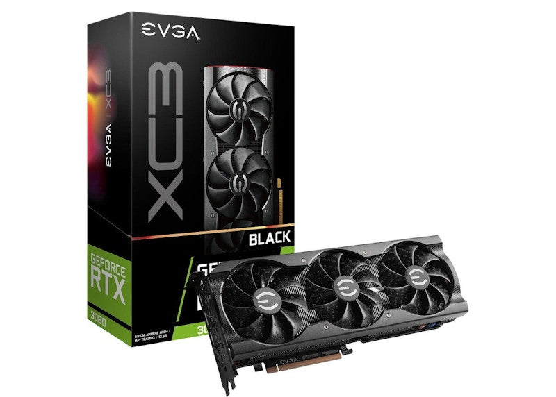 NVIDIA EVGA GeForce RTX 3080 XC3 BLACK GAMING LHR 10G Graphics Card (10G-P5-3881-KL)
