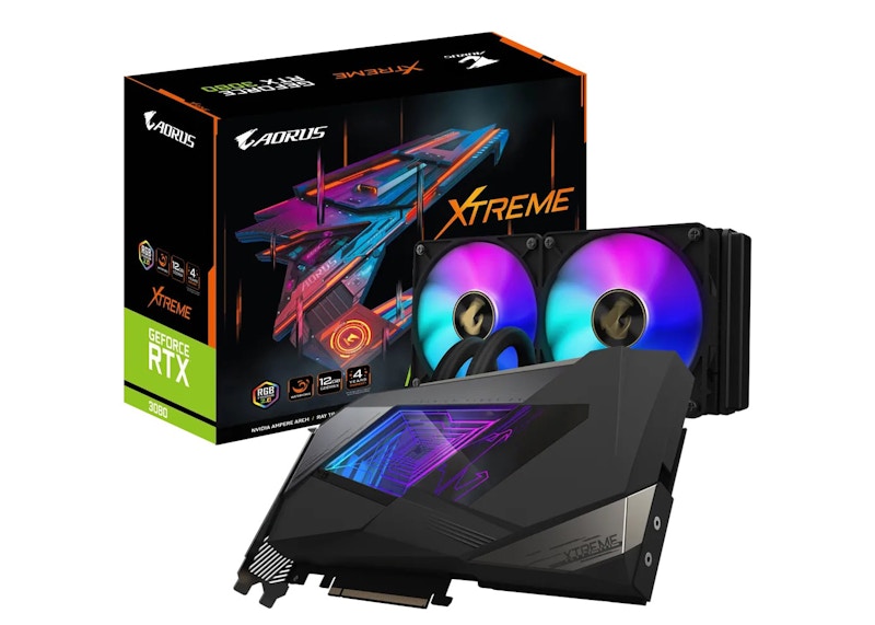 NVIDIA GIGABYTE AORUS GeForce RTX 3080 XTREME WATERFORCE 12G Graphics Card (GV-N3080AORUSX W-12GD)