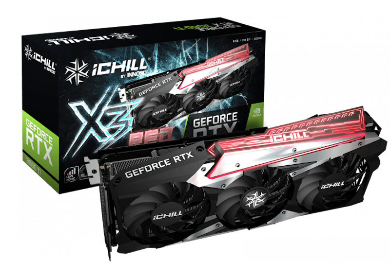 NVIDIA INNO3D GeForce RTX 3060 TI ICHILL X3 RED 8G LHR Graphics Card (C306T3-08D6X-1671VA39H)