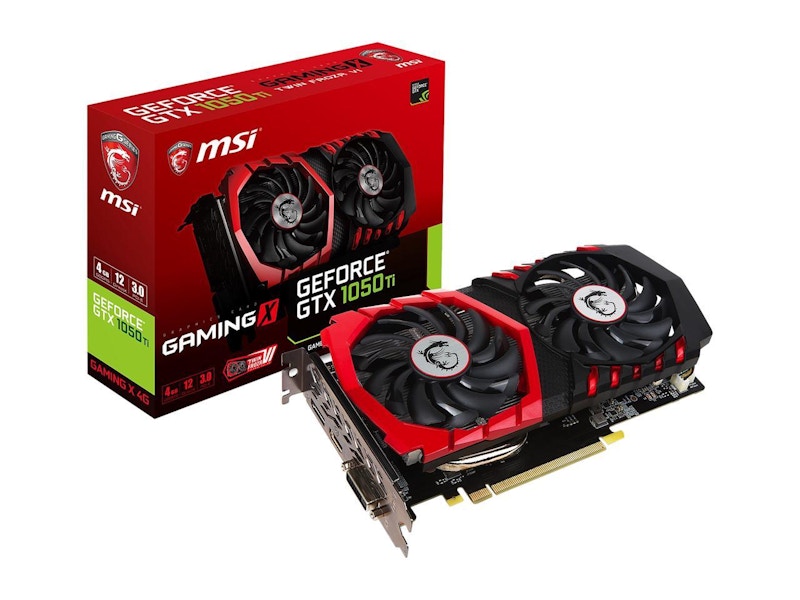 NVIDIA MSI GeForce GTX 1050 Ti Gaming X 4G Overclock Double Fan Graphic Card (GTX 1050 Ti GAMING X 4G)