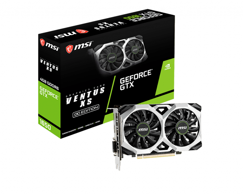 NVIDIA MSI GeForce GTX 1650 D6 VENTUS XS OC 4G Graphics Card (GTX-1650-D6-Ventus-XS-OC)