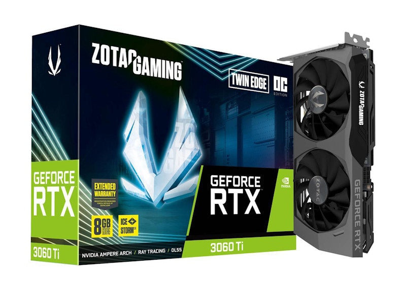 NVIDIA ZOTAC GAMING GeForce RTX 3060 Ti Twin Edge 8G OC Graphics Card (ZT-A30610H-10M)