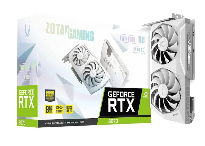 NVIDIA ZOTAC GAMING GeForce RTX 3070 Twin Edge 8G OC Graphics Card (ZT-A30700J-10P) White