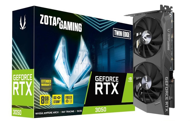 NVIDIA ZOTAC GeForce RTX 3050 GAMING Twin Edge 8G Graphics Card (ZT-A30500E-10M)
