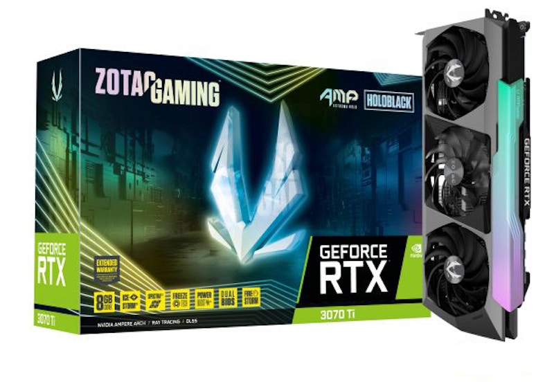 NVIDIA Zotac GeForce RTX 3070 Ti GAMING AMP EXTREME HOLO 8G Graphics Card (ZT-A30710B-10P)