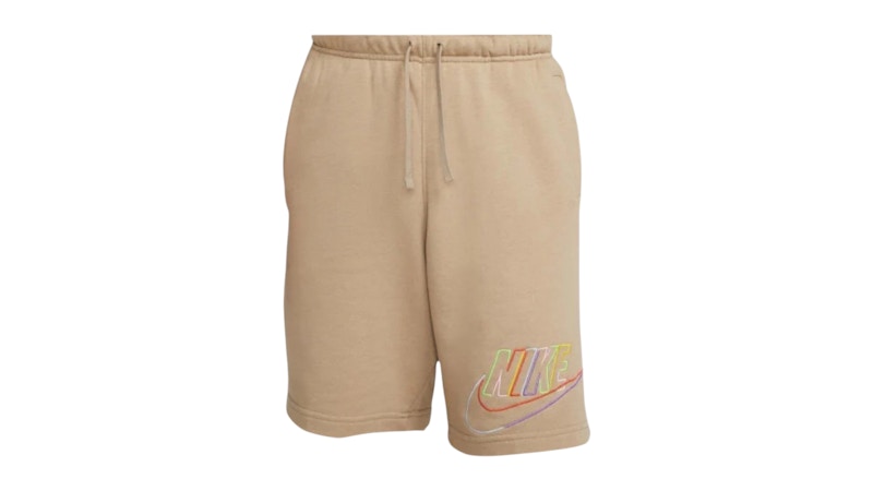 Nike Branded Multicoloured Swoosh Logo Light Shorts Brown