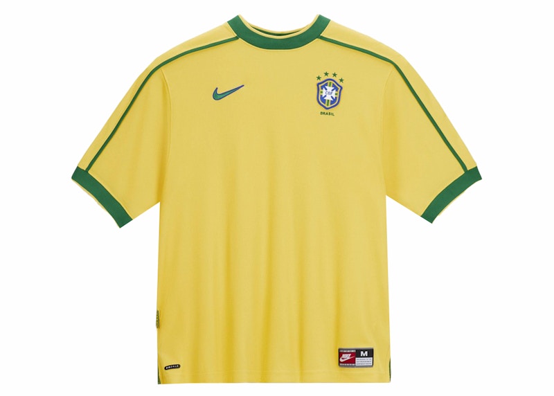 Nike Brazil 1998 Reissue Soccer Replica Jersey Varsity Maize/Pine Green