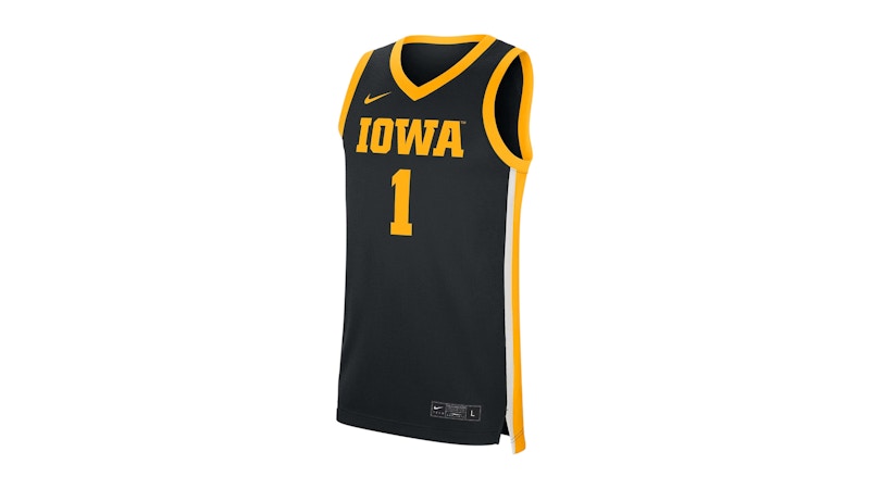 Nike College Iowa Basketball Jersey Black/University Gold
