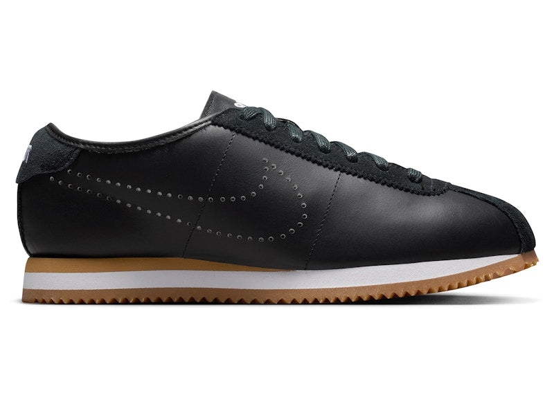Nike Cortez Leather Black White Gum Perforated Swoosh (Women's)