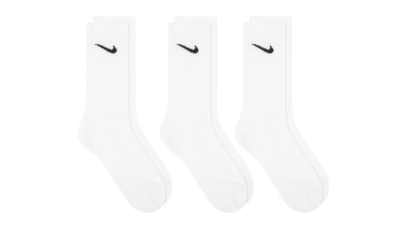 Nike Cotton Cushion Crew Socks (3 Pack) White/Black