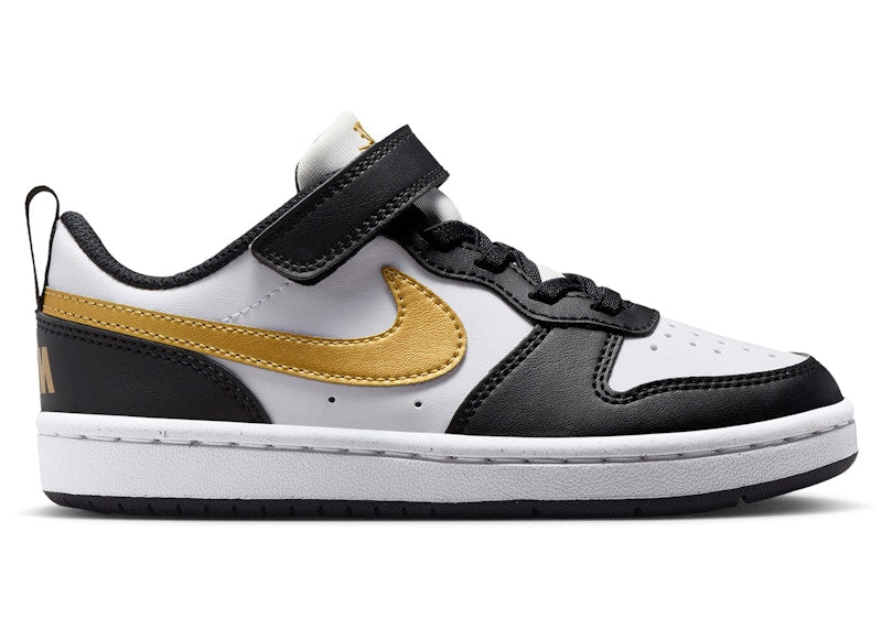Nike Court Borough Low Recraft Black White Metallic Gold (PS)