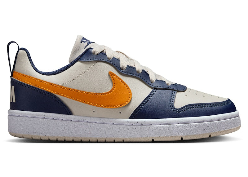 Nike Court Borough Low Recraft Light Orewood Brown Midnight Navy White Orange Peel (GS)