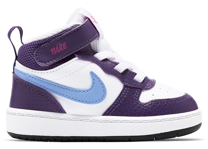 Nike Court Borough Mid 2 White Eggplant Royal Pulse (TD)