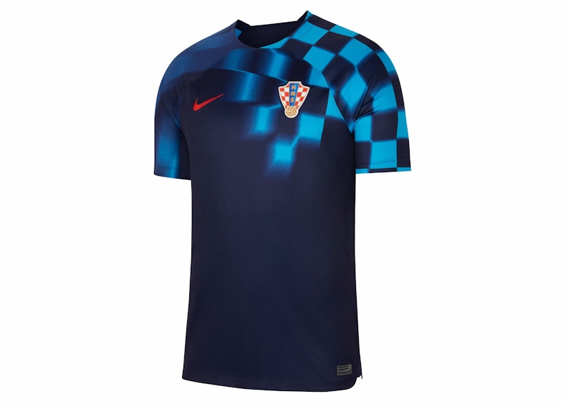 Nike Croatia 2022/23 Stadium Away Dri-FIT Soccer Jersey Blackened Blue/University Red