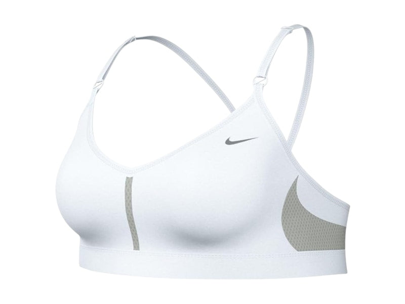 Nike Dri-FIT Indy Light Support V-Neck Sports Bra (Plus Size) White/Grey Fog/Particle Grey