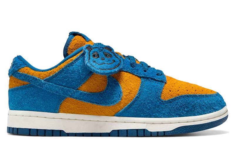 Nike Dunk Low SE Panda-Monium Court Blue Yellow Ochre Suede (Women's)