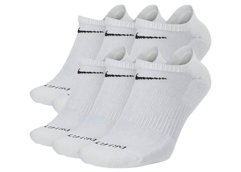 Nike Everyday Plus Cushioned No-Show Socks (6 Pairs) White
