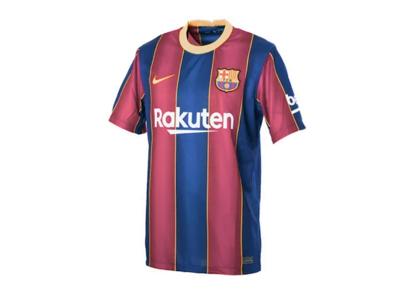 Nike FC Barcelona 2020/21 Stadium Home Soccer Jersey (Asia Sizing) Deep Royal Blue Varsity Maize