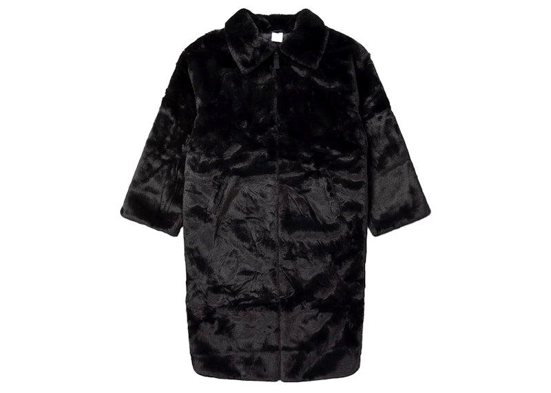 Nike Faux Fur Swoosh Long Coat Black/Dark Smoke Grey/Sail