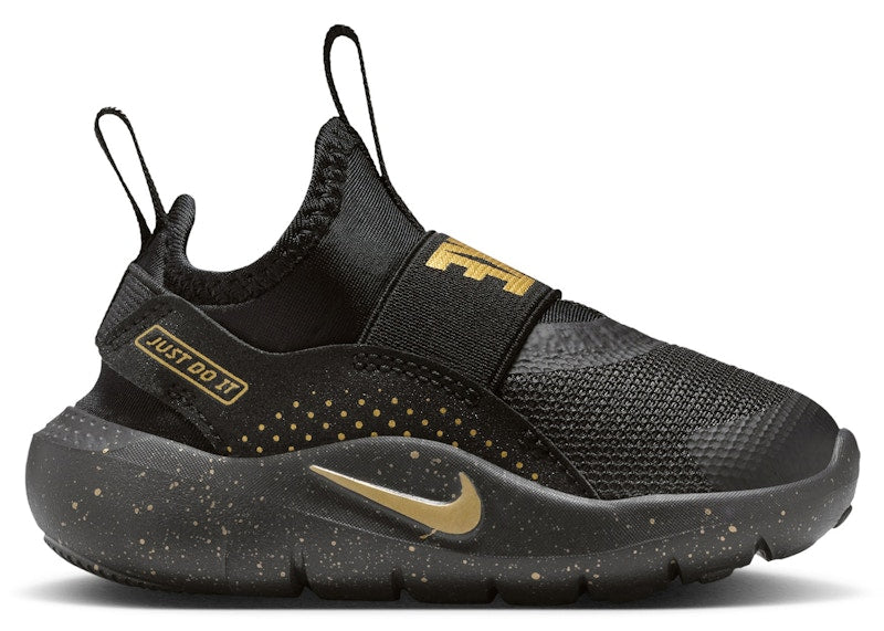 Nike Flex Runner 4 Black Metallic Gold (TD)