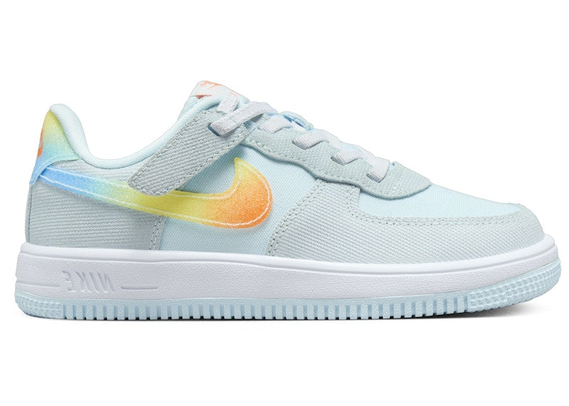 Nike Force 1 Low EasyOn Glacier Blue Light Lemon Twist Aquarius Blue Total Orange (PS)