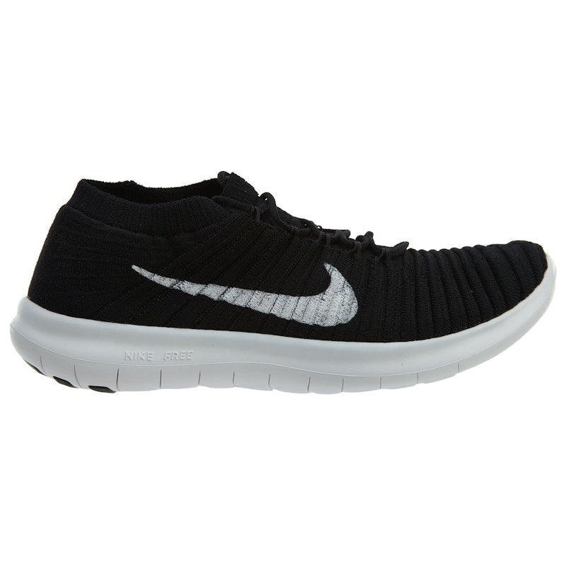 Nike Free Rn Motion Flyknit Black White-Volt-Dark Grey (Women's)