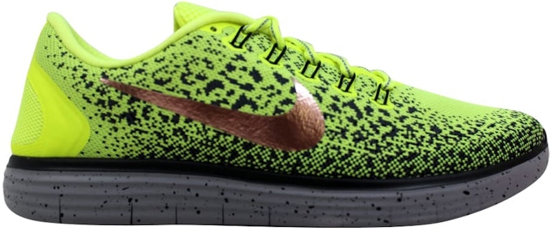 Nike Free Run Distance Shield Volt/Metallic Red Bronze-Dark Grey