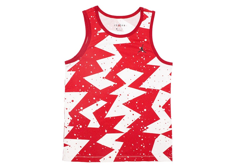 Nike Jordan Printed Poolside Tank Top Gym Red