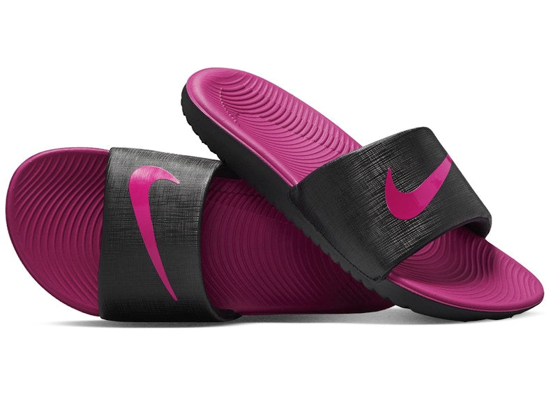 Nike Kawa Slide Black Vivid Pink (GS)