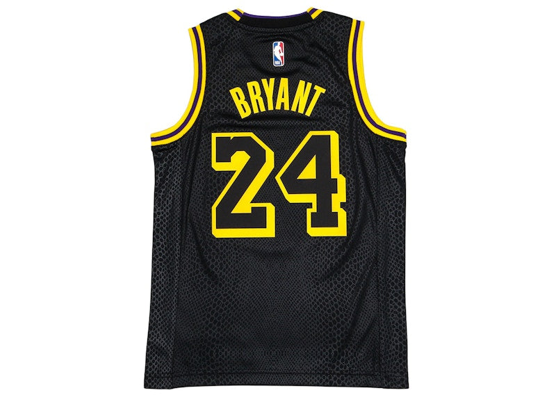 Nike Kids Los Angeles Lakers Kobe Bryant Black Mamba Swingman Jersey Black/Gold