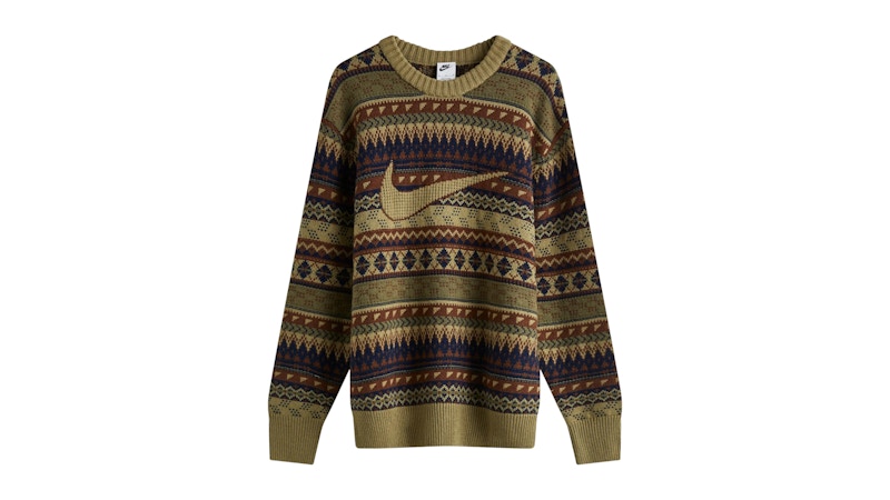 Nike Life Fair Isle Sweater Neutral Olive