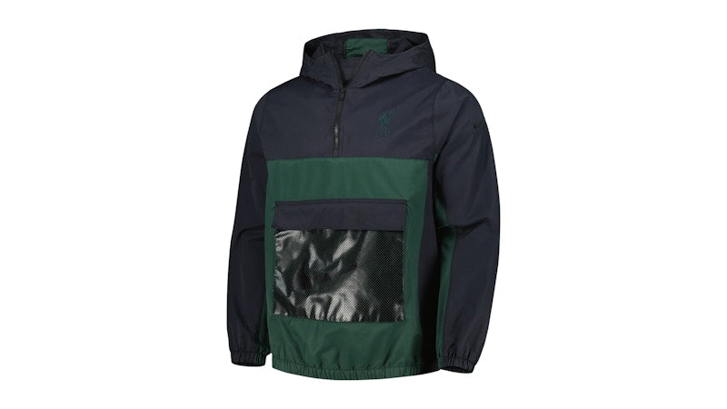 Nike Liverpool Anorak Hoodie Quarter-Zip Jacket Green