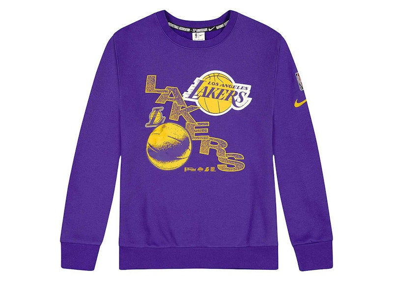 Nike Los Angeles Lakers City Edition Team Fleece Crewneck Purple