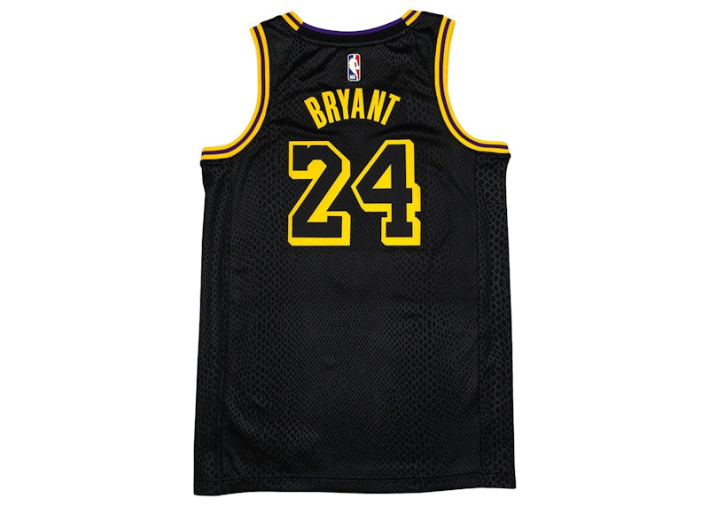 Nike Los Angeles Lakers Kobe Bryant Black Mamba City Edition Swingman Jersey Black/Gold